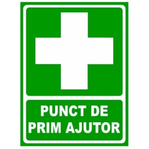 Indicator Pentru punct de prim ajutor v1, Sticker autocolant