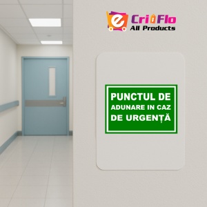Indicator Pentru punctul de adunare in caz de urgenta, Sticker autocolant - Img 4