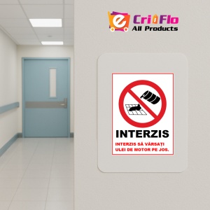 Indicator Pentru service auto interzis sa varsati ulei de motor pe jos, Sticker autocolant - Img 4