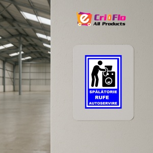 Indicator Pentru spalatorie rufe autoservire self, Sticker autocolant - Img 3