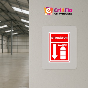 Indicator Pentru stingator cu directie in jos, Sticker autocolant - Img 3