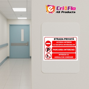 Indicator Pentru strada privata parcare interzisa, Sticker autocolant - Img 4