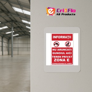 Indicator Pentru teren privat nu aruncati gunoiul, Sticker autocolant - Img 3