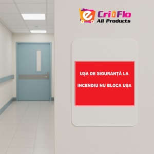Indicator Pentru usa de siguranta la incendiu nu bloca usa, Sticker autocolant - Img 4