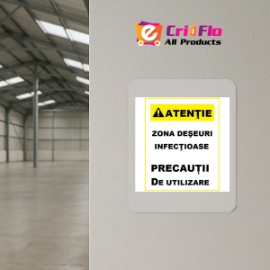 Indicator Pentru zona deseuri infectioase, Sticker autocolant - Img 3