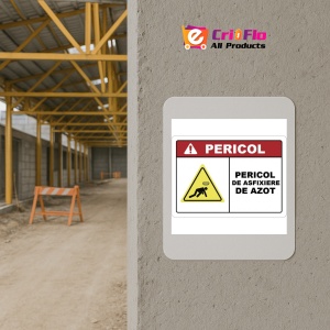 Indicator Pericol de asfixiere de azot, Sticker autocolant - Img 5
