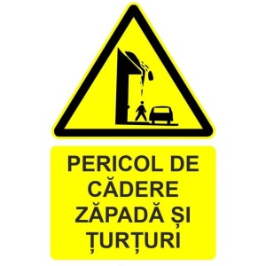 Indicator Pericol de cadere zapada si turturi indicator de avertizare, Sticker autocolant