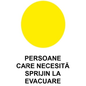 Indicator Persoane care necesita sprijin la evacuare PSI autoadeziv sticker autocolantSticker autocolant