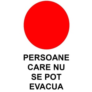 Indicator Persoane care nu se pot evacua PSI autoadeziv sticker autocolantSticker autocolant