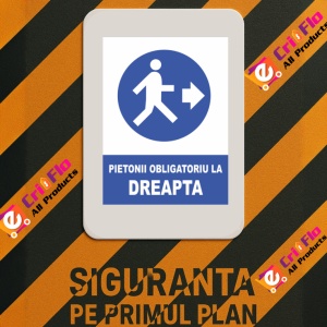 Indicator Pietonii obligatoriu la dreapta, Sticker autocolant - Img 3