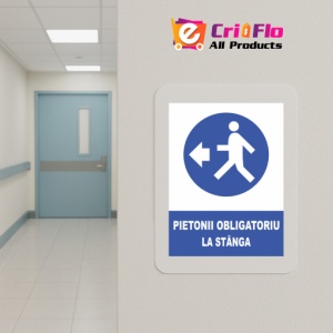 Indicator Pietonii obligatoriu la stanga, Sticker autocolant - Img 5