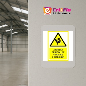 Indicator Placute atentie pericol de strivire a mainilor, Sticker autocolant - Img 3