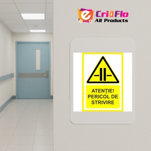 Indicator Placute atentie pericol de strivire, Sticker autocolant - Img 4