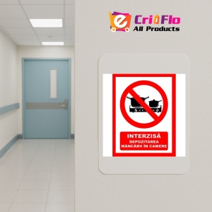 Indicator Placute interzis depozitarea mancarii in camere, Sticker autocolant - Img 4
