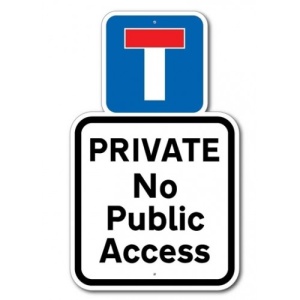 Indicator Private no public access, Sticker autocolant