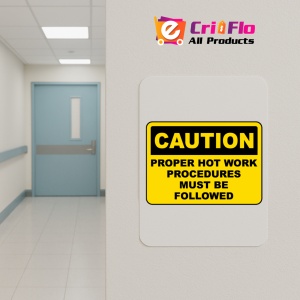 Indicator Proper Hot Work Procedures Sign, Sticker autocolant - Img 4