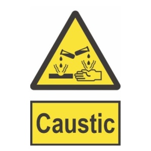 Indicator protectia muncii caustic, Sticker autocolant