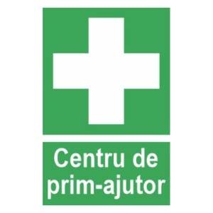 Indicator protectia muncii centru de prim ajutor, Sticker autocolant