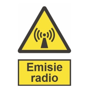 Indicator protectia muncii emisie radio, Sticker autocolant