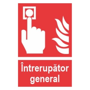 Indicator protectia muncii intrerupator general, Sticker autocolant