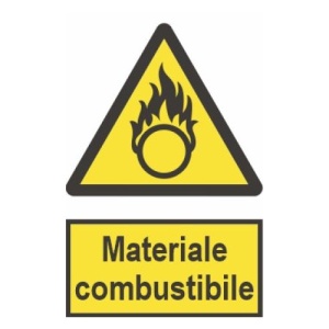 Indicator protectia muncii materiale combustibile, Sticker autocolant