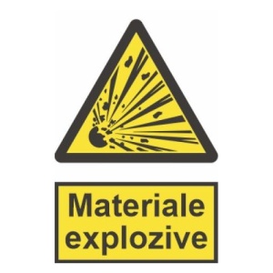 Indicator protectia muncii materiale explozive, Sticker autocolant
