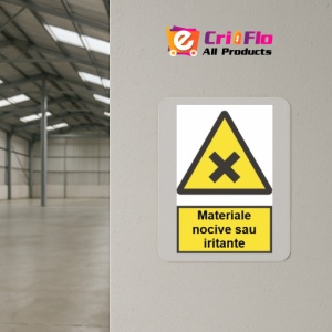 Indicator protectia muncii materiale nocive sau iritante, Sticker autocolant - Img 4