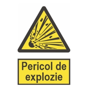 Indicator protectia muncii pericol explozie, Sticker autocolant