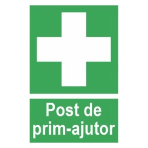 Indicator protectia muncii post de prim ajutor, Sticker autocolant