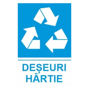 Indicator protectia muncii reciclare deseuri hartie, Sticker autocolant