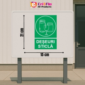 Indicator protectia muncii reciclare deseuri sticla 1, Sticker autocolant - Img 2