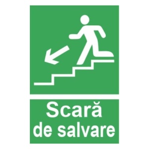 Indicator protectia muncii scara de salvare evacuare, Sticker autocolant