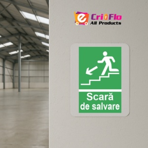 Indicator protectia muncii scara de salvare evacuare, Sticker autocolant - Img 4