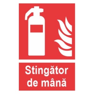 Indicator protectia muncii stingator de mana, Sticker autocolant