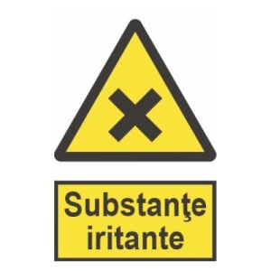 Indicator protectia muncii substante iritante, Sticker autocolant