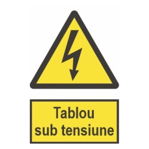Indicator protectia muncii tablou sub tensiune, Sticker autocolant