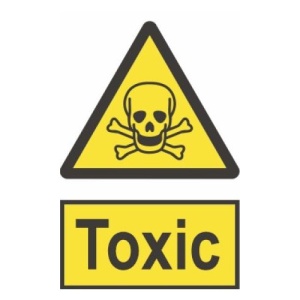 Indicator protectia muncii toxic, Sticker autocolant - Img 1
