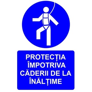 Indicator Protectia obligatorie importiva caderii de la inaltime indicator de obligativitate, Sticker autocolant