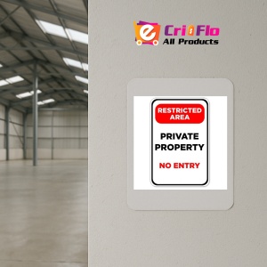 Indicator Restricted area private property no entry, Sticker autocolant - Img 2