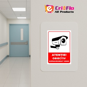 Indicator Rosu obiectiv supravegheat video, Sticker autocolant - Img 4