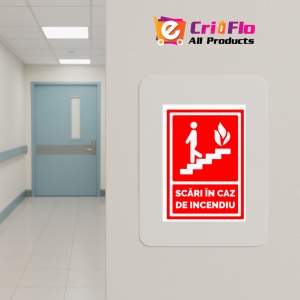 Indicator Scara in caz de incendiu, Sticker autocolant - Img 5