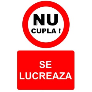Indicator Se lucreaza indicator de interzicere 1, Sticker autocolant