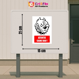 Indicator Semn atentie caine rau, Sticker autocolant - Img 2