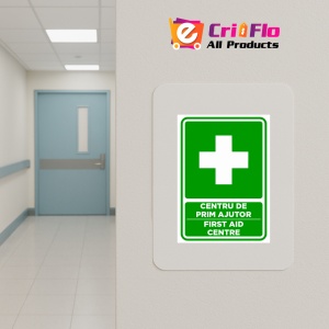 Indicator Semn centru de prim ajutor first aid centre, Sticker autocolant - Img 5