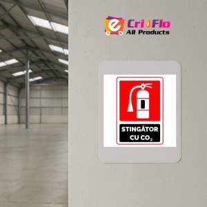 Indicator Semn cu stingator cu co2, Sticker autocolant - Img 4