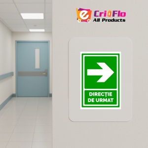 Indicator Semn de directie cu sageata de evacuare in dreapta, Sticker autocolant - Img 5