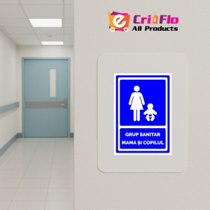 Indicator Semn de grup sanitar mama si copil, Sticker autocolant - Img 5