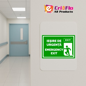 Indicator Semn de iesire de urgenta emergency exit, Sticker autocolant - Img 5