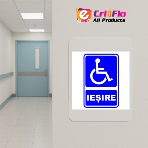 Indicator Semn de iesire pentru persoane cu handicap, Sticker autocolant - Img 5