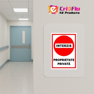 Indicator Semn de interzis proprietate privata, Sticker autocolant - Img 5